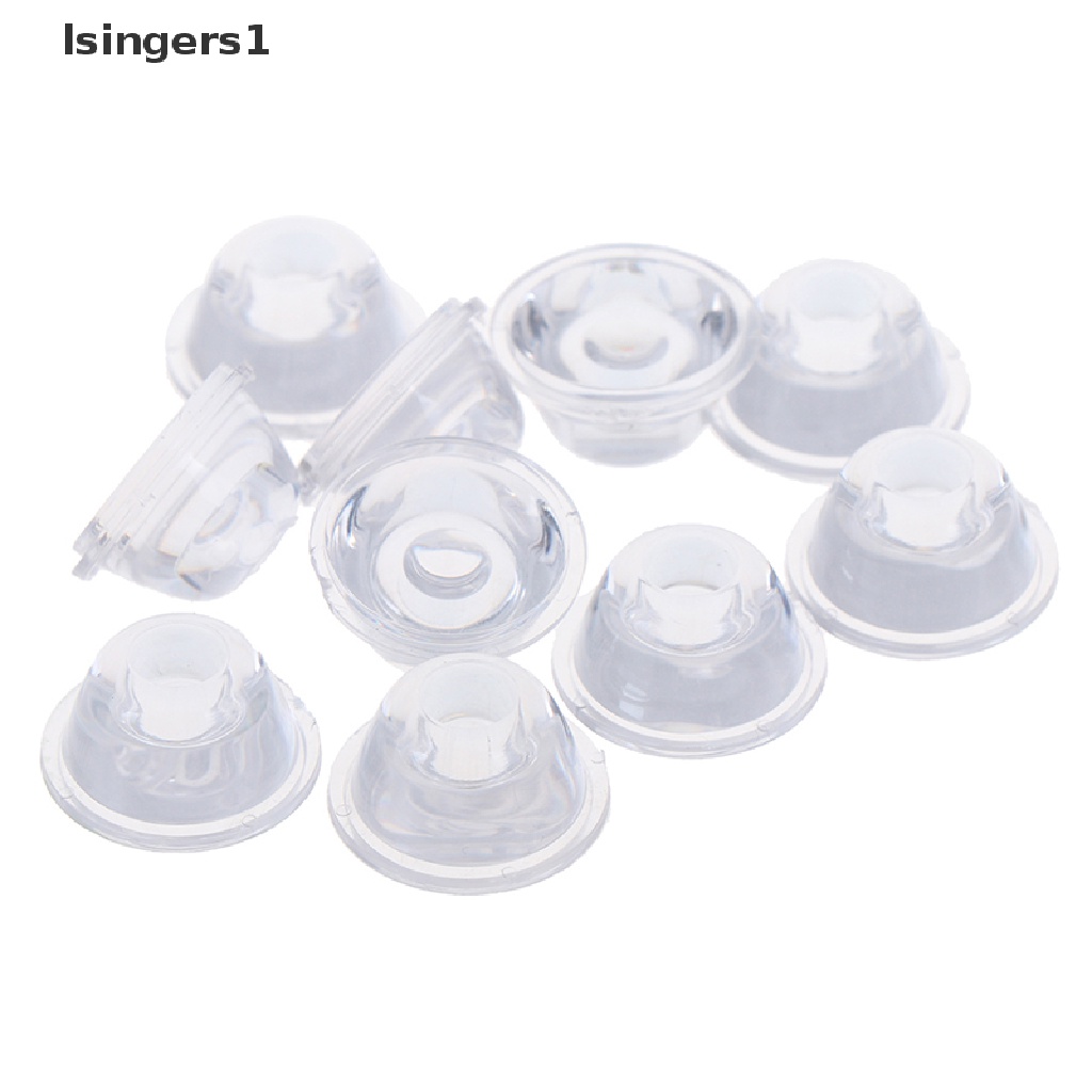 (lsingers1) 10pcs Lensa Kaca Optik led Ukuran 20mm 10 / 30 / 60 / 90 / 120 Derajat