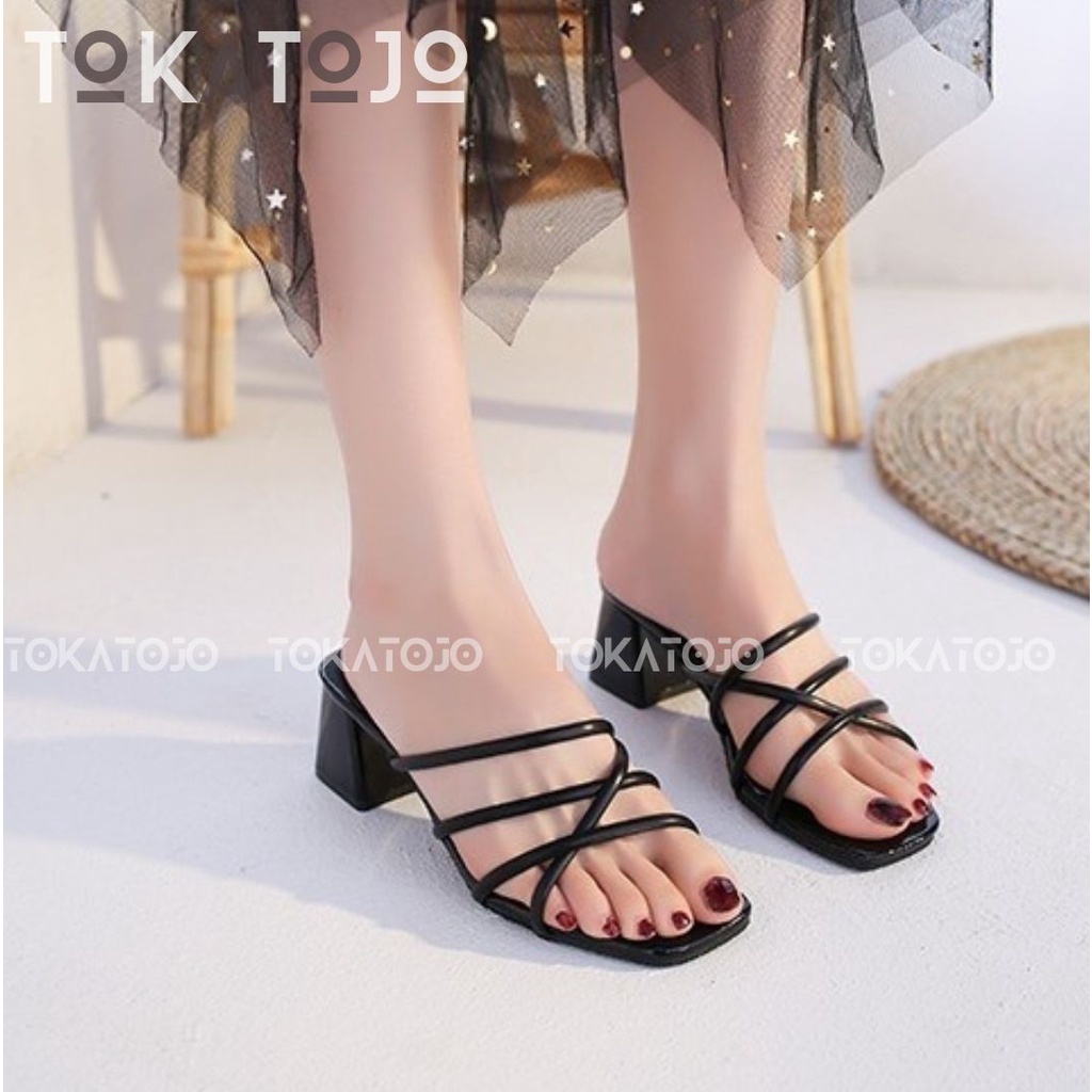 Sandal heel wanita terbaru 2022 kekinian temali Sandal hak tahu 5 cm terbaru kasual fashion korea Sandal wanita realpict Sandal heels terbaru wanita