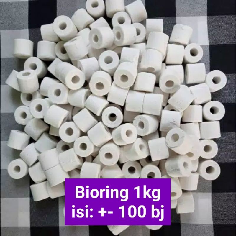 BIORING keramik ring Media Filter Aquarium Kolam Harga per 1 kg (+-100pcs)