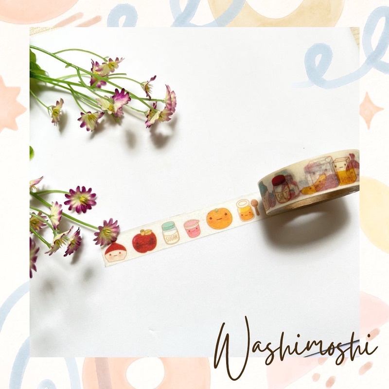 

Washimoshi Masking Washi Tape Fruits Design (10 meter)