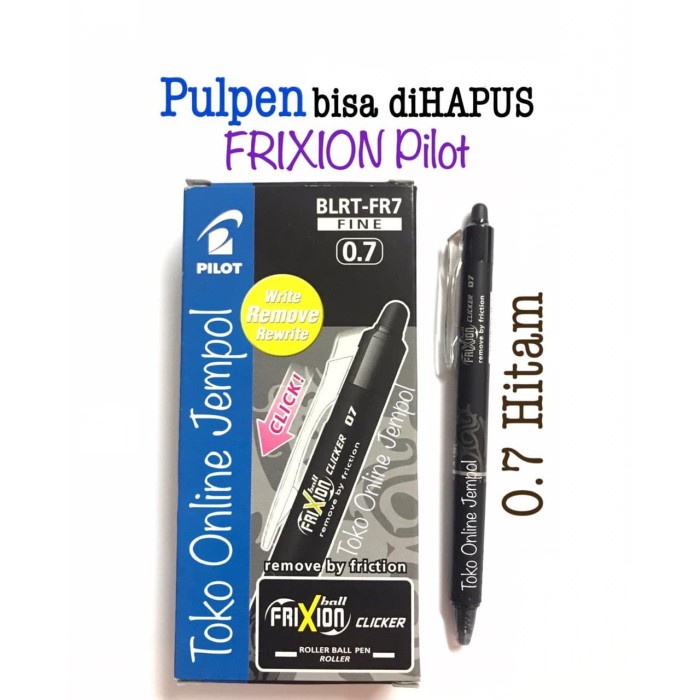 

Wow 0.7 Hitam Pulpen Frixion Clicker Erasable Bs Hapus Pilot Pen Atk1099Pl Trendi