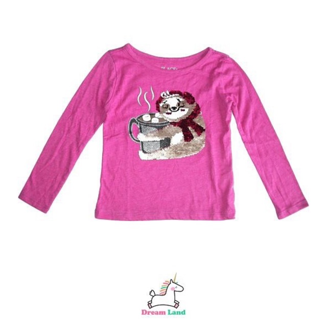 BAJU ANAK FLIP SEQUIN SLOTH LUCU KEKINIAN