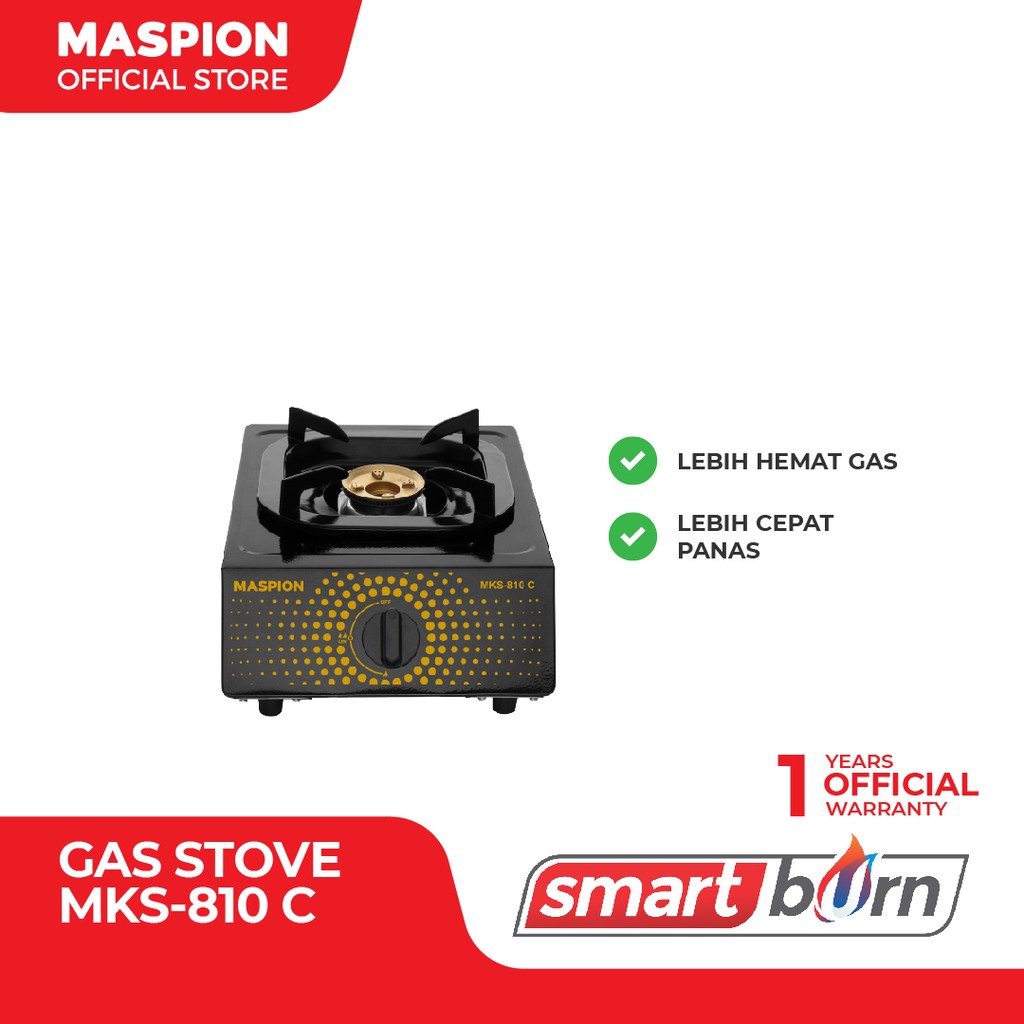 Kompor Gas 1 Tungku Merk Maspion MKG-810C Hemat Gas Dan Cepat Panas