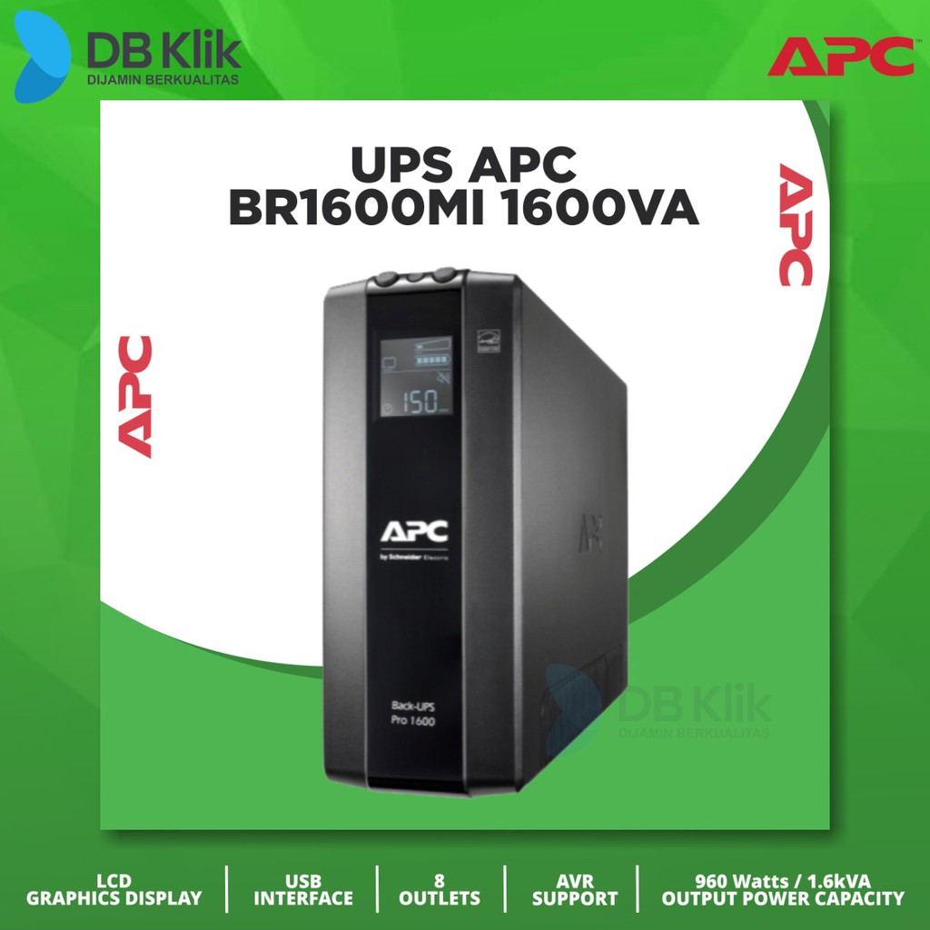 UPS APC BR1600MI 1600VA 960Watt - UPS APC BR1600 MI LCD Interface