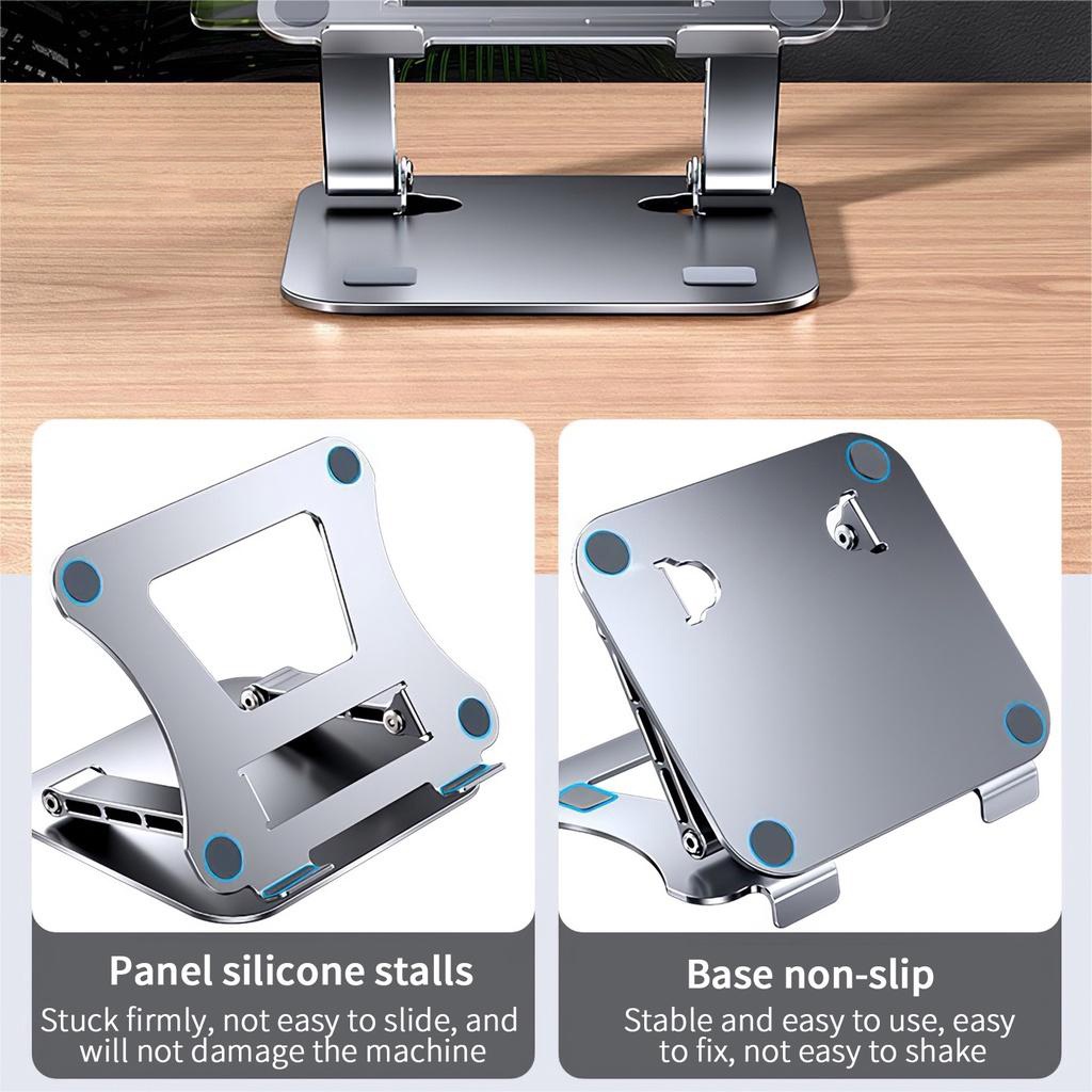 Aluminium Laptop Stand Holder Dudukan Lipat  Liftable Tablet Pendingin Meja Laptop Dapat Disetel Multi-sudut JL