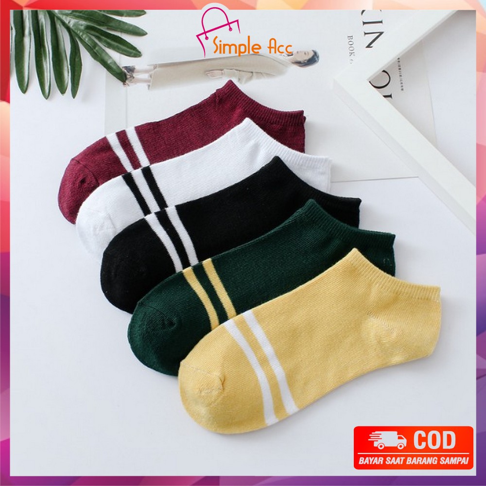 ~COD~ DO-P51-P54 Kaos Kaki Pendek Dewasa / Kaos Kaki Semata Kaki / Kaos Kaki Ankle Motif/Short Socks-Garis