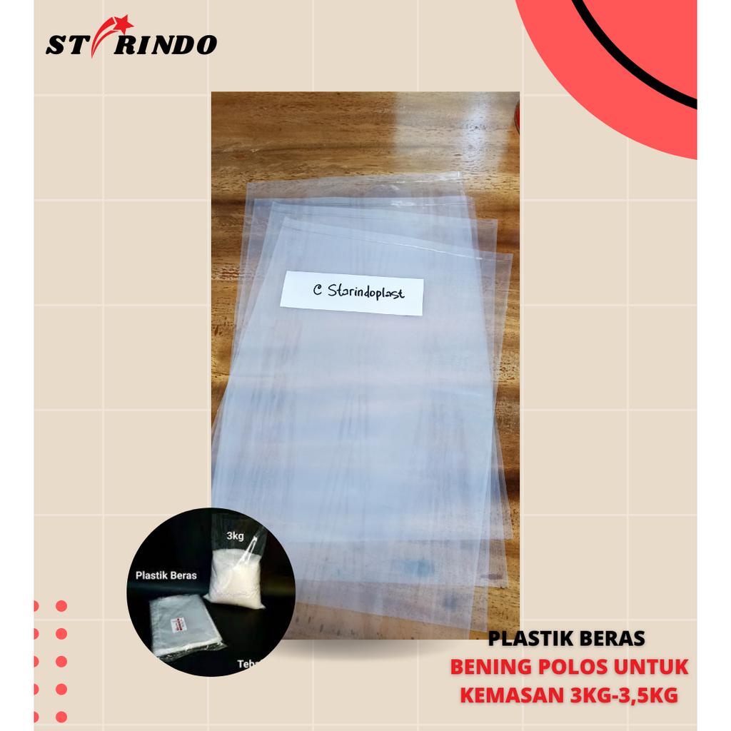 Plastik beras kemasan 3kg Polos Bening
