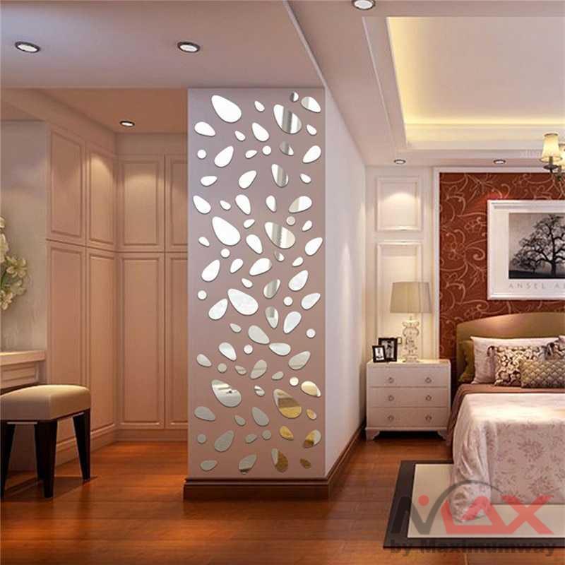 Sticker Dekorasi Dinding Mural Mirror Acrylic 12 PCS Dekorasi rumah Minimalis modern hiasan