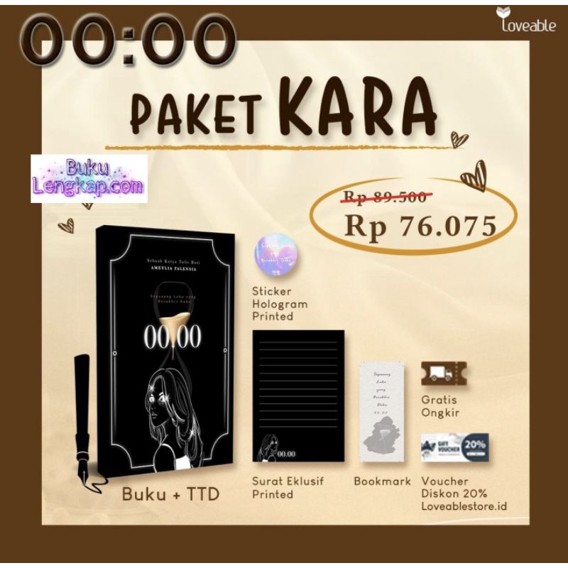 buku novel 00.00 / 0000 & 01.00 / 0100 - Ameylia Falensia original