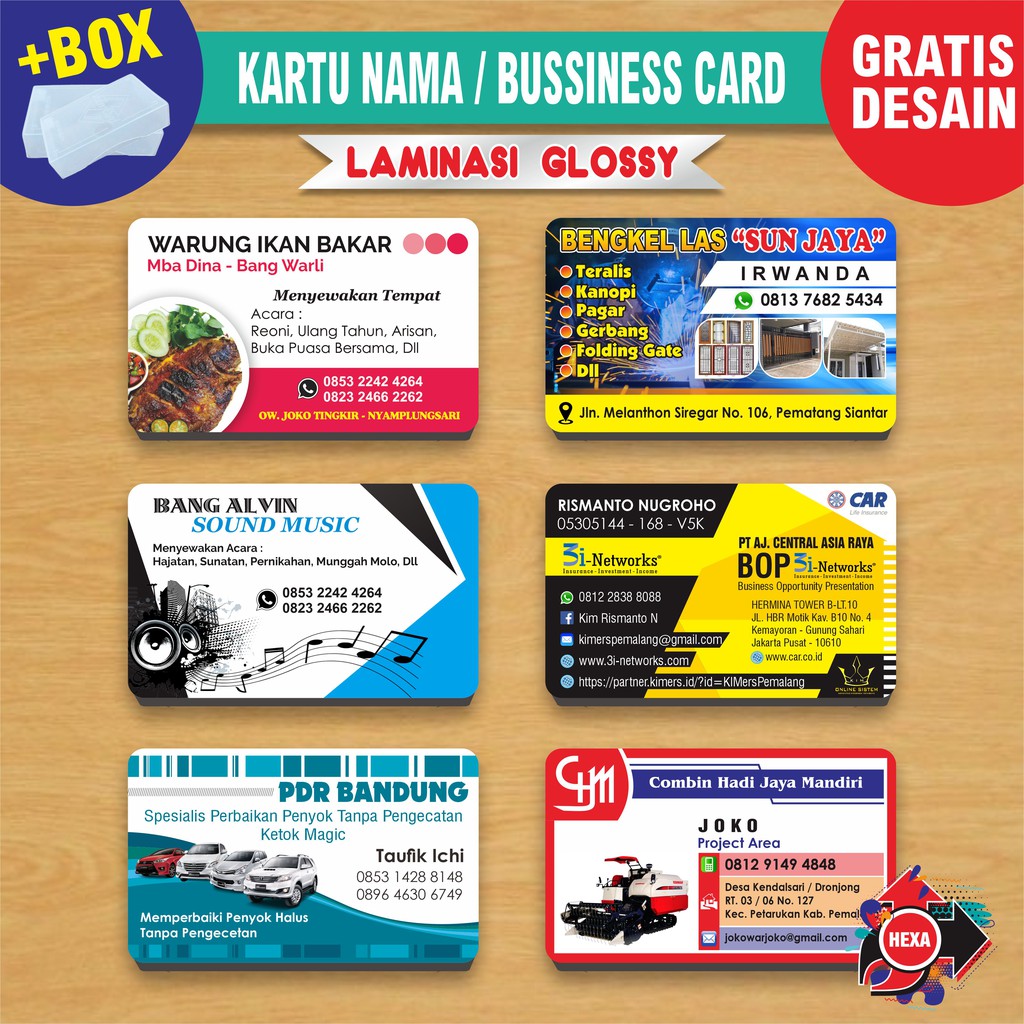 

KARTU NAMA CUSTOM FREE DESAIN + LAMINASI GLOSSY