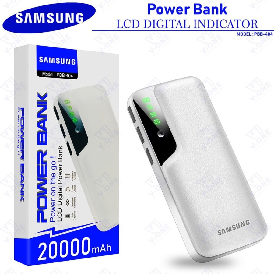 PB POWERBANK POWER BANK SAMSUNG MURAH KAPASITAS 20000 mAh PBB 404 - Putih