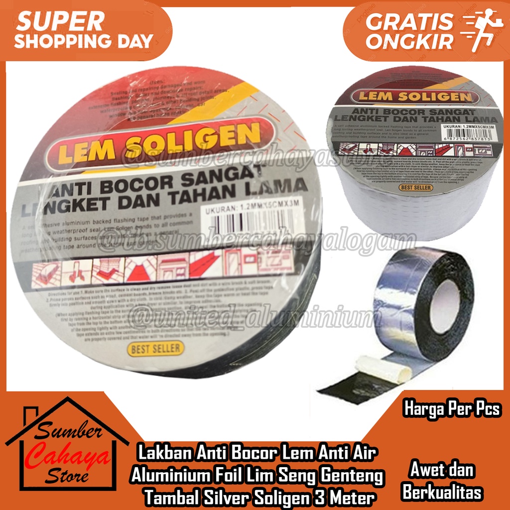 Lem Soligen Lakban Anti Bocor Lem Anti Air Aluminium Alumunium Almunium Alminium Foil Butyl Tape Tam