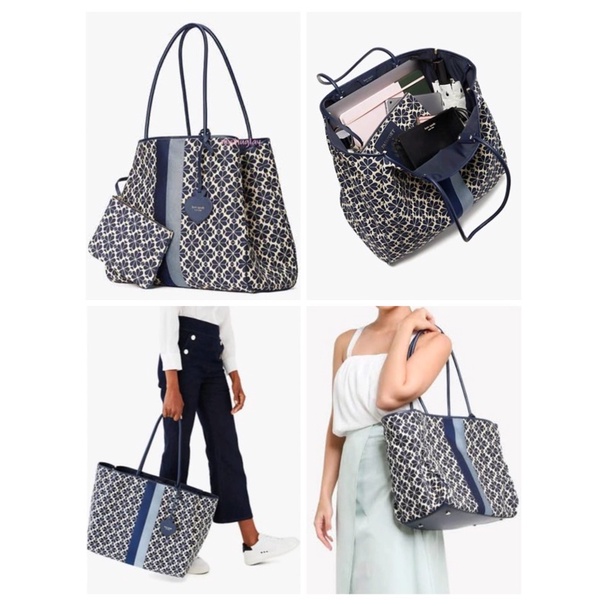 Kate Spade Everything Jacquard Stripe Tote Blue Multi