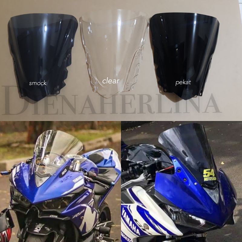 WINDSHIELD R25 OLD MODEL MRA VISOR R25 OLD MRA 3WARNA SMOCK .BENING .HITAM PEKAT