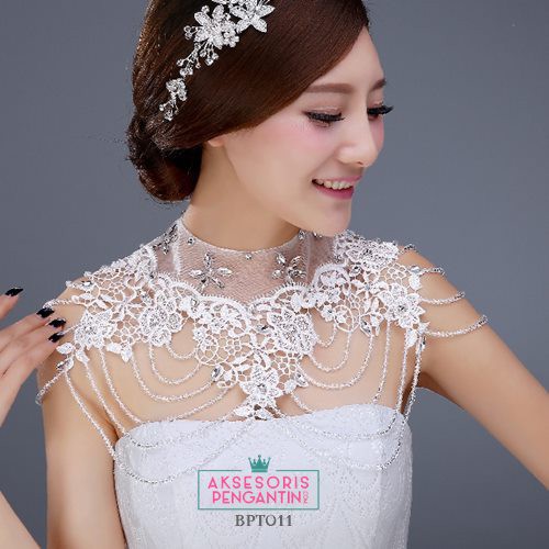 [BISA COD] CARDIGAN PESTA CRYSTAL BOLERO PENGANTIN MUTIARA PREMIUM BPT011