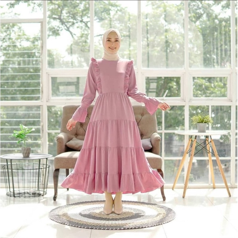 (DBY) GAMIS DARENA REMPEL DAILY BUSUI WANITA DRESS MOSCREPE