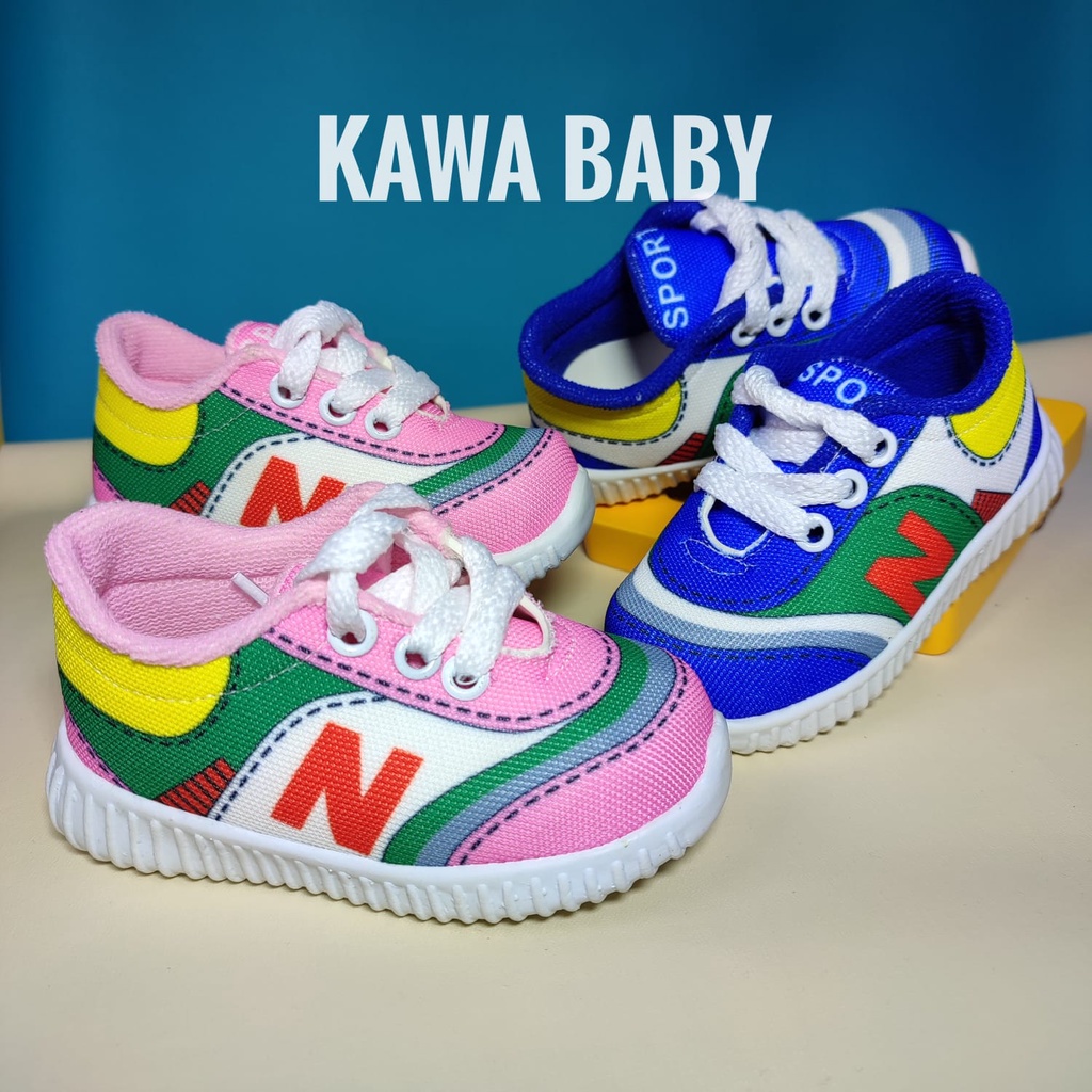 sepatu olahraga anak prewalker 1 2 3 tahun model printing sporty