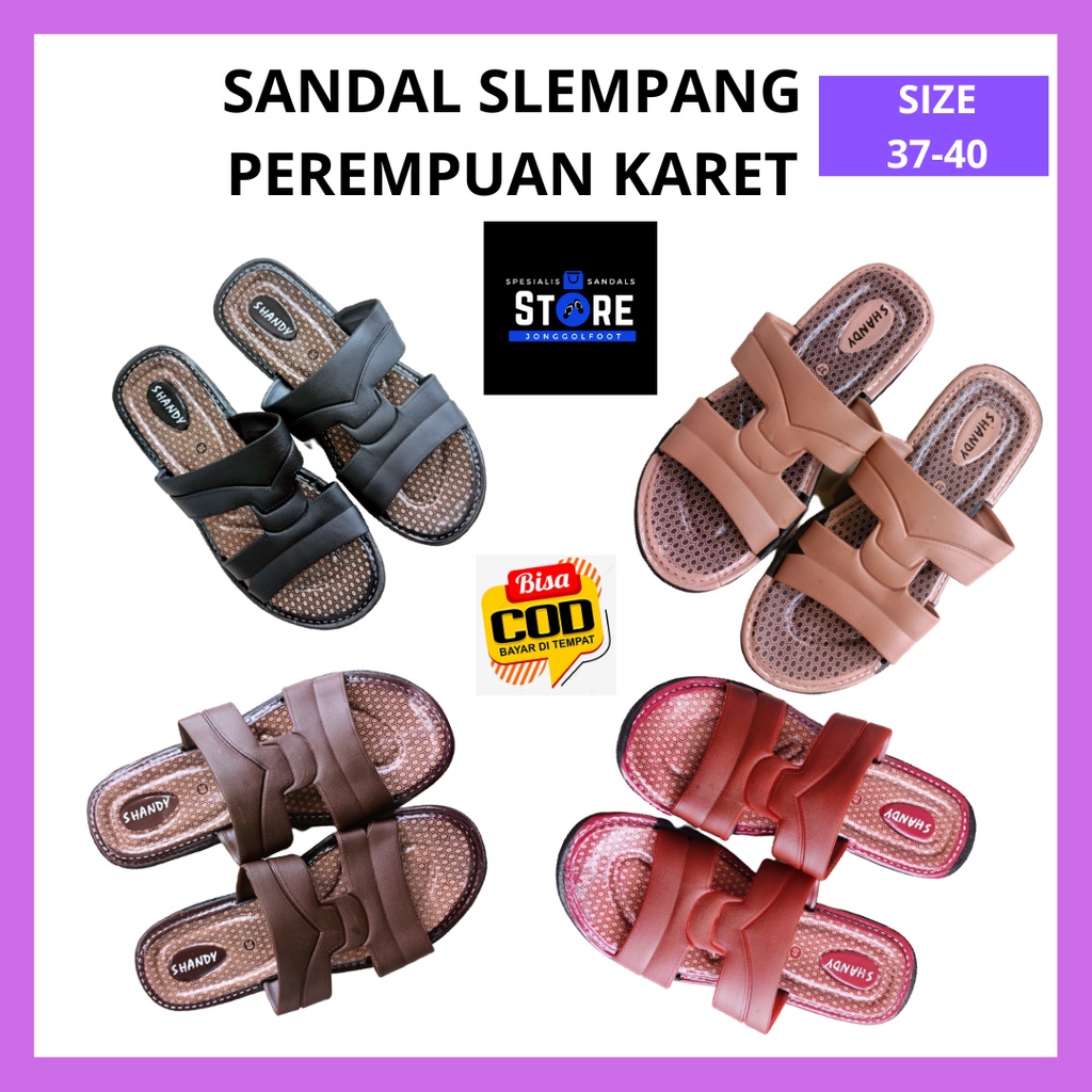 Sandal Sendal Jepit Japit Motif Kekinian Slempang Murah Cewek Wanita Perempuan Ukuran 37-40 Warna Ra
