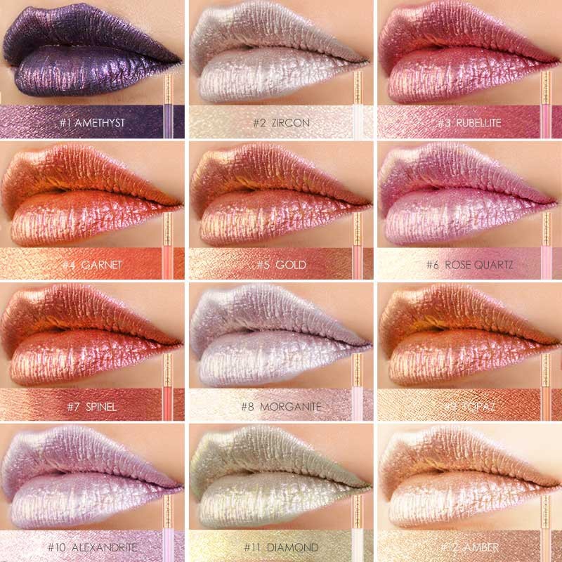 FOCALLURE Shimmer Lip Gloss Waterproof Lipstick Focallure Heavy Metalic Liquid Lipstick FA45 Pigment Finish