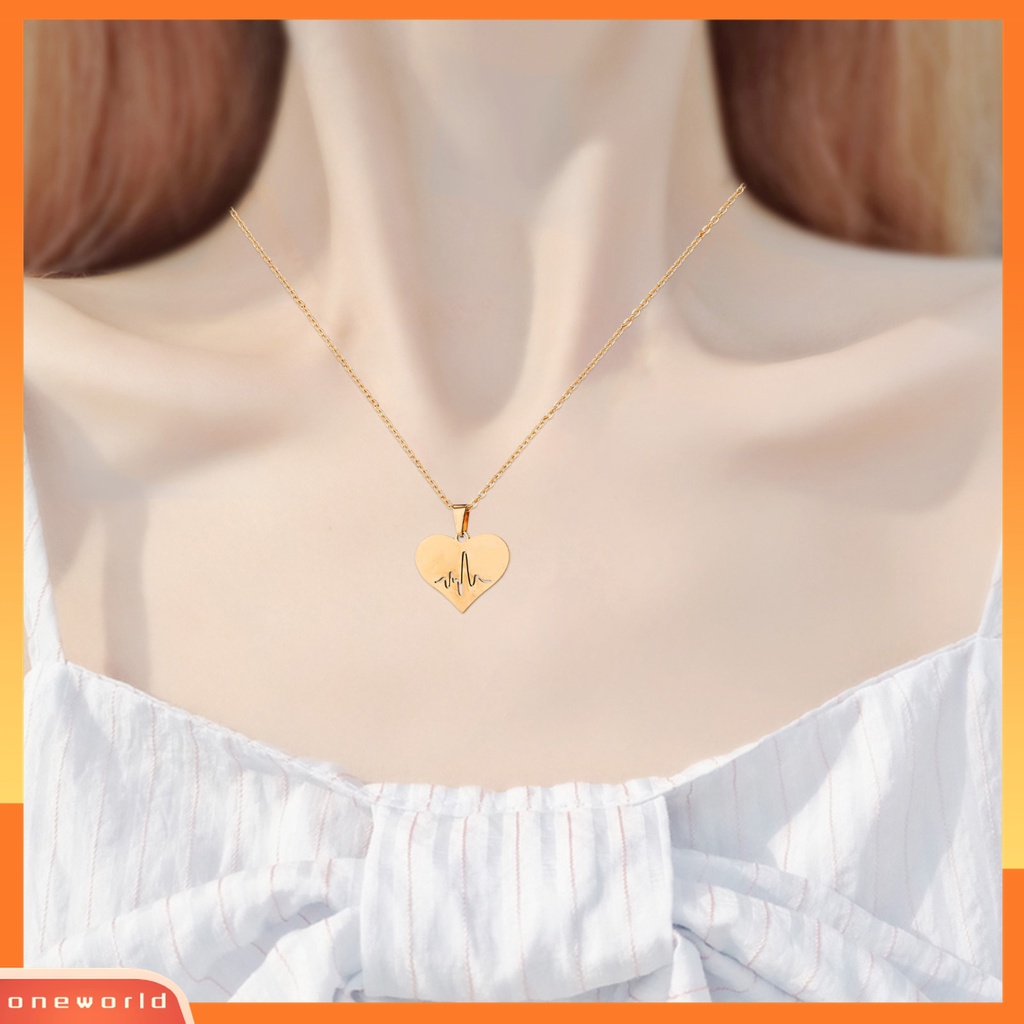 1 Set Perhiasan Kalung Anting Bentuk Hati Model Hollow Out Untuk Wanita