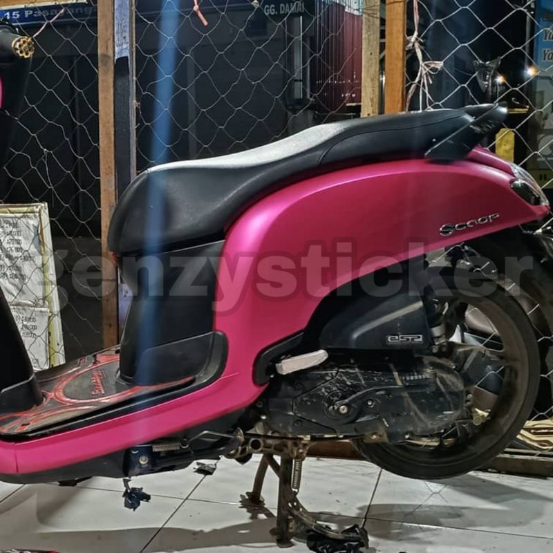 stiker skotlet pink magenta chrome matte sticker pink krom merah muda metalik doff