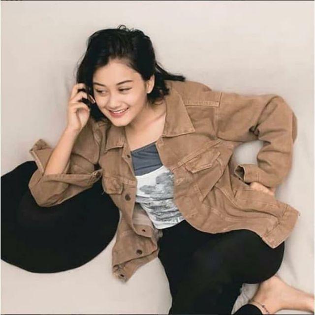 Jaket Jeans Boy Friend / Jaket Jeans Oversize Wanita BEST SELLER-Mocca