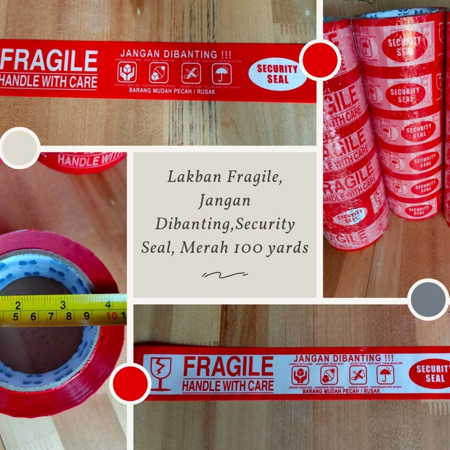 

Lakban Fragile Jangan Dibanting Security Seal Merah Putih 100 yards