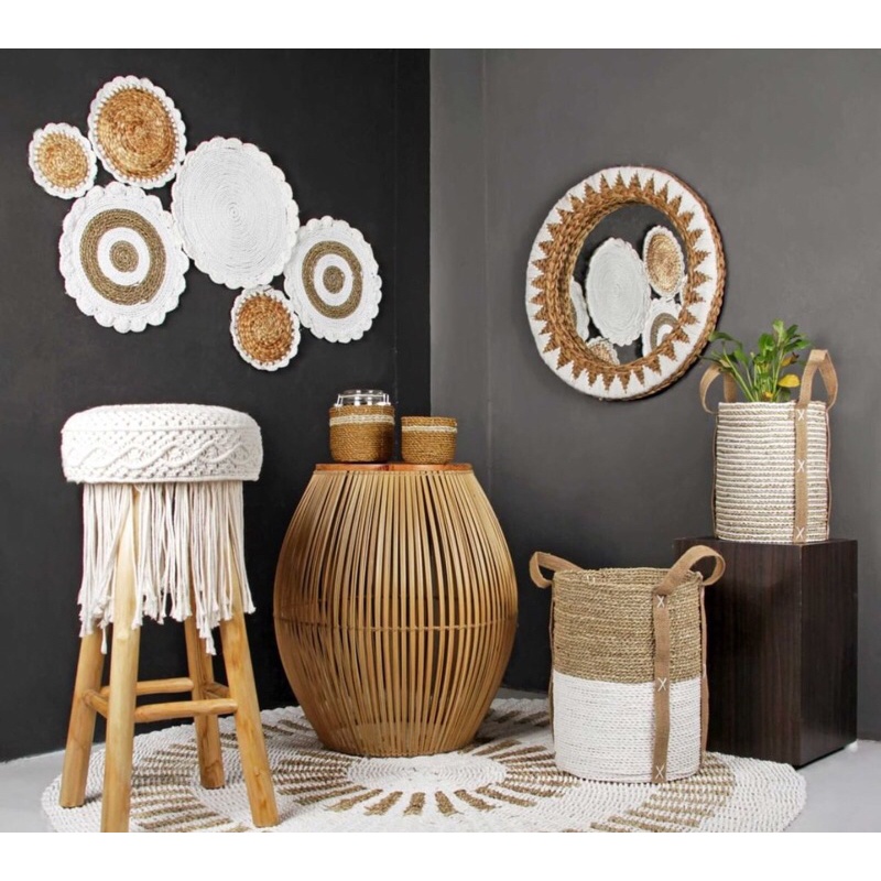 Good.living Walldecor seagrass macrame / Dekorasi dinding seagrass Rajut