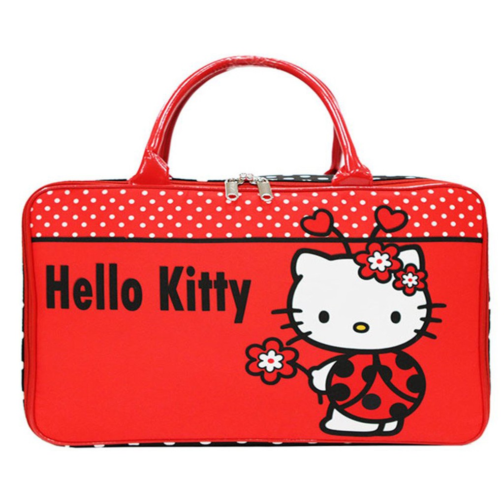 PROMO TERMURAH + FREE ONGKIR !!! Tas Travel Bag Kanvas JUMBO Hello Kitty Kepik