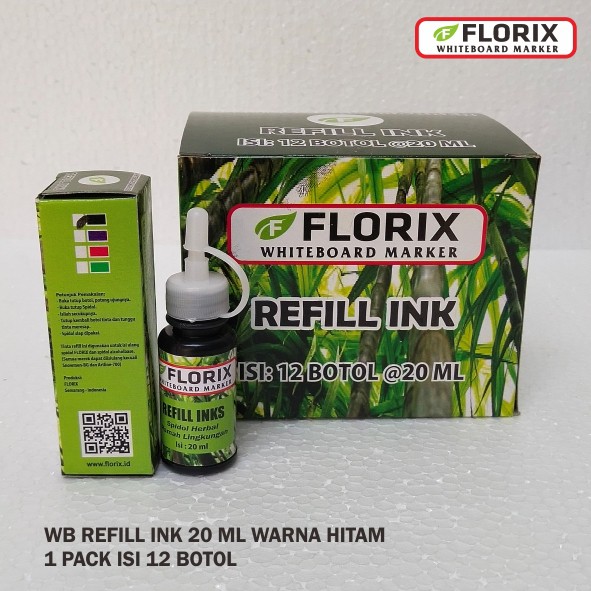 Tinta Refill Spidol Whiteboard FLORIX 20 ML 1 Pack isi 12 botol