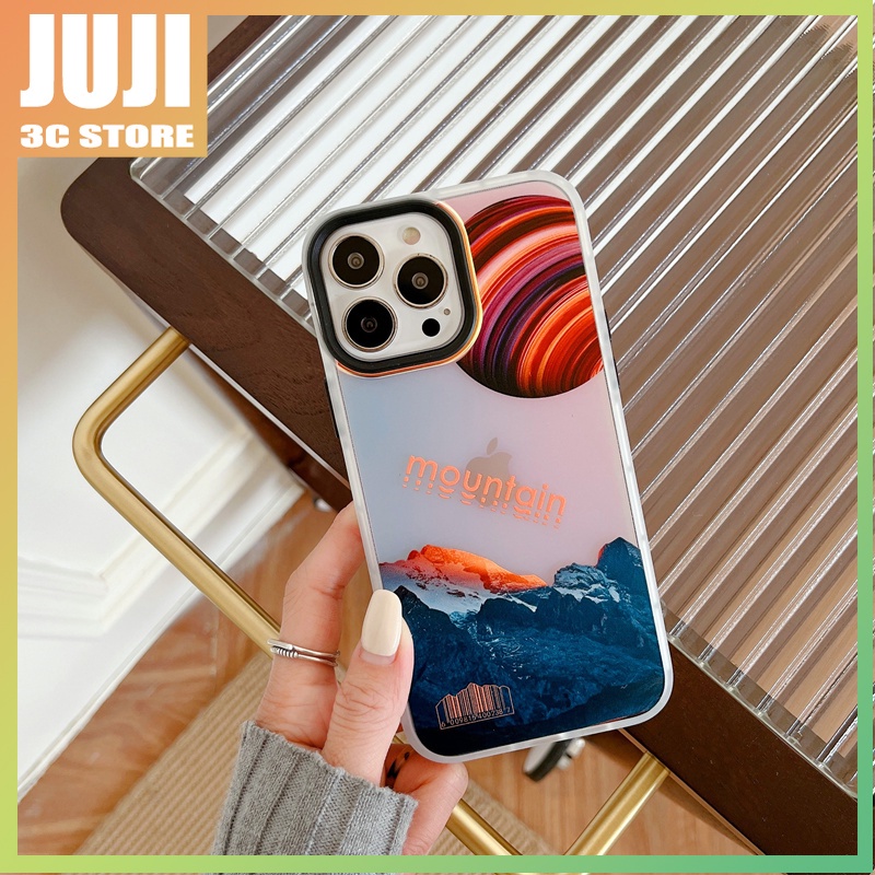 Case Motif planet Biru Gunung Tahan Banting Untuk iphone 11 12 13 promax x xs xr xsmax 7 8 plus