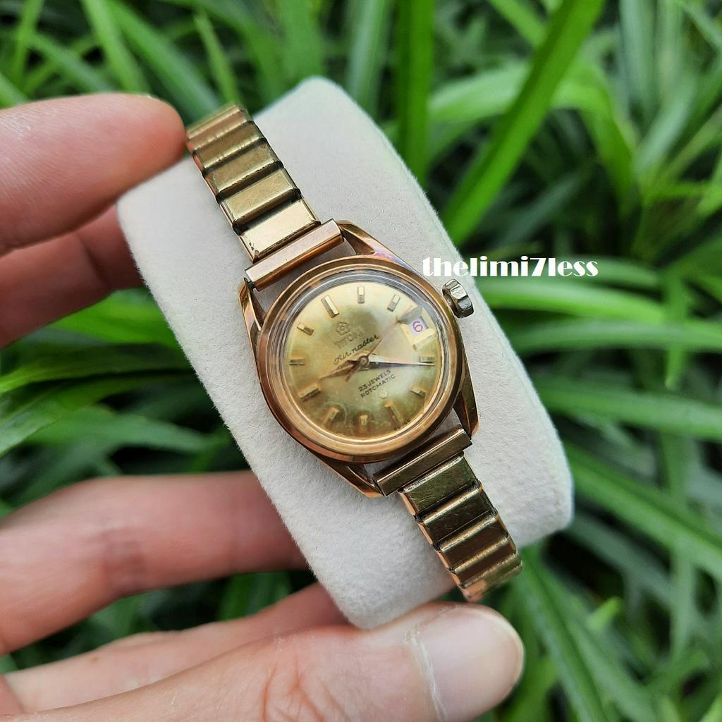 Jam tangan Titoni airmaster automatic 23 jewels rotomatic 361-208 gold plated 20 micron swiss made