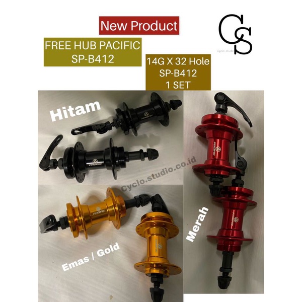 Nap Hub Freehub Sepeda Pacific SP-B412 412 alloy 32 Hole 32H  Bearing Disc Brake Drat Ulir