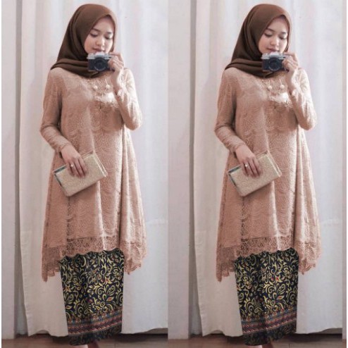 Setelan Kebaya Wisuda / Setelan Kebaya Brukat /Setelan brukat / baju murah Safitri Set Kebaya Modern
