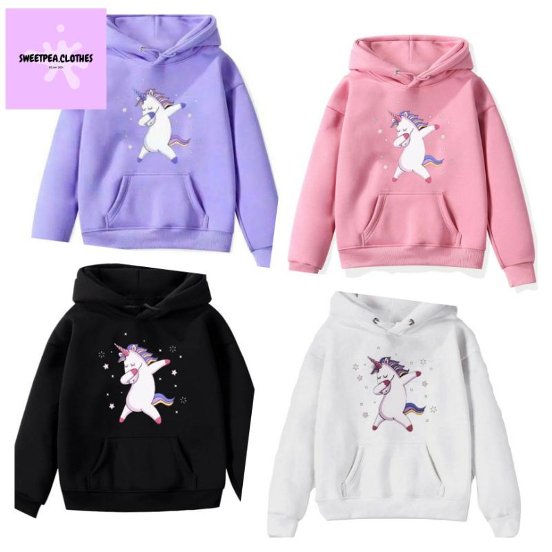 [BC] Sweater Hoodie Anak Unicorn Kuda Poni Fleece Baju Anak Kekinian Murah Unisex Cewe Cowok