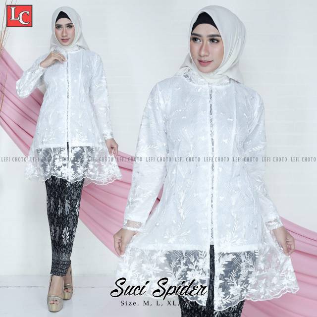 STELAN KEBAYA TUNIK TILLE BORDIR/KURUNG/KEBAYA KEKINIAN / KEBAYA MODREN/LONG TUNIK BORDIR