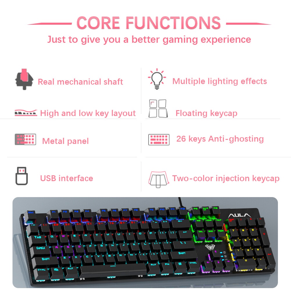 Aula S-2022 / S2022 Mechanical Gaming Wired Keyboard