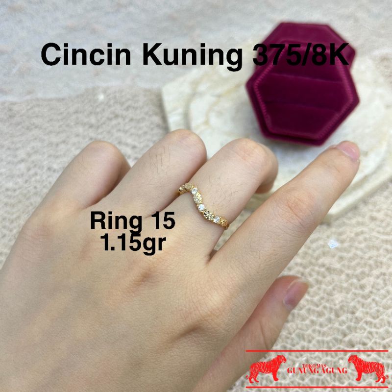 Emas / Cincin Emas 375/ Cincin Emas 8K/ Cincin Korea/ Cincin Emas Wanita/ Cincin Emas Asli