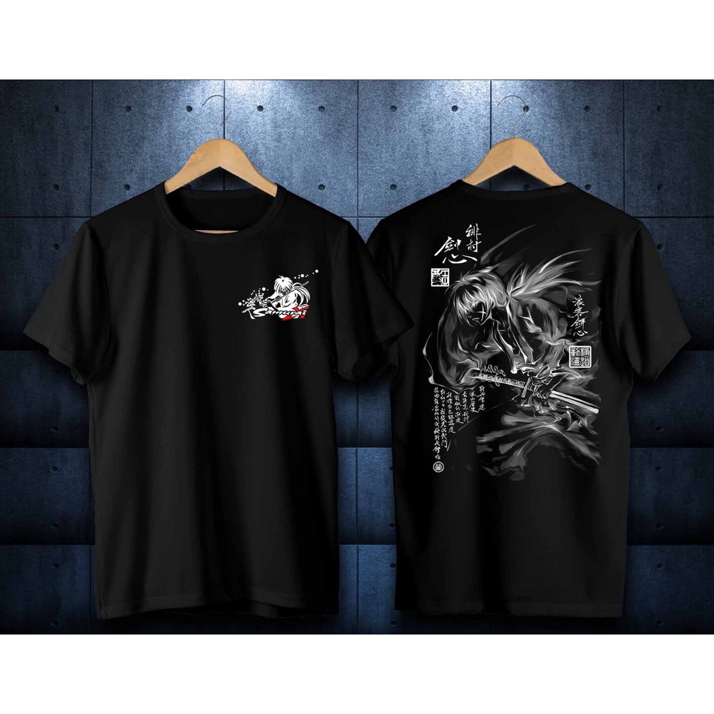 KAOS T SHIRT PRIA LENGAN PENDEK TERBARU / KAOS SAMURAI KENSIN JEPANG /KAOS YAKUZA PRIA DISTRO / KAOS