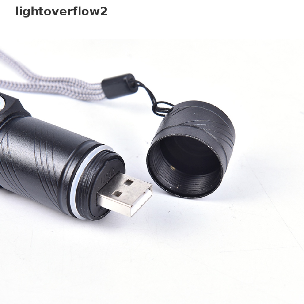 (lightoverflow2) Lampu Senter LED Ultraviolet 3 Mode 365nm Dengan Port Charger USB