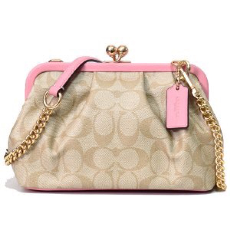 Coach Nora Kisslock Crossbody In Signature Canvas Candy Pink (C2876)