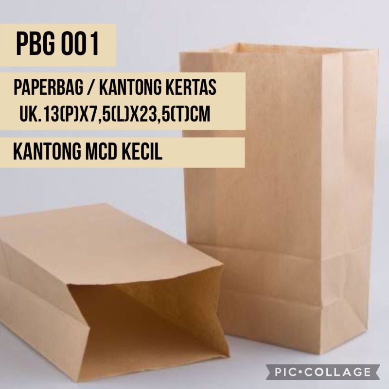 (Isi 100pcs) FBG.002 Paperbag Size S /Kantong Kertas Mcd