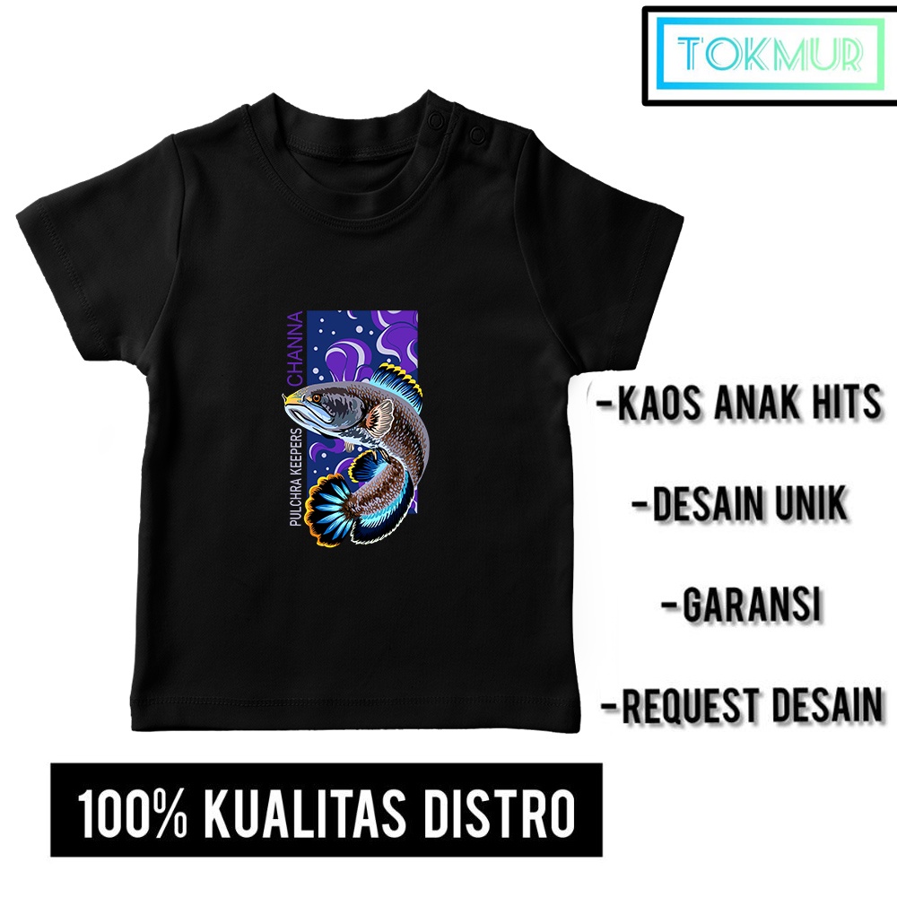 Kaos Anak Laki Laki CHANNA PULCHRA KEEPERS Ikan Hias Gabus Fredator Fish Premium Distro Terbaru COD