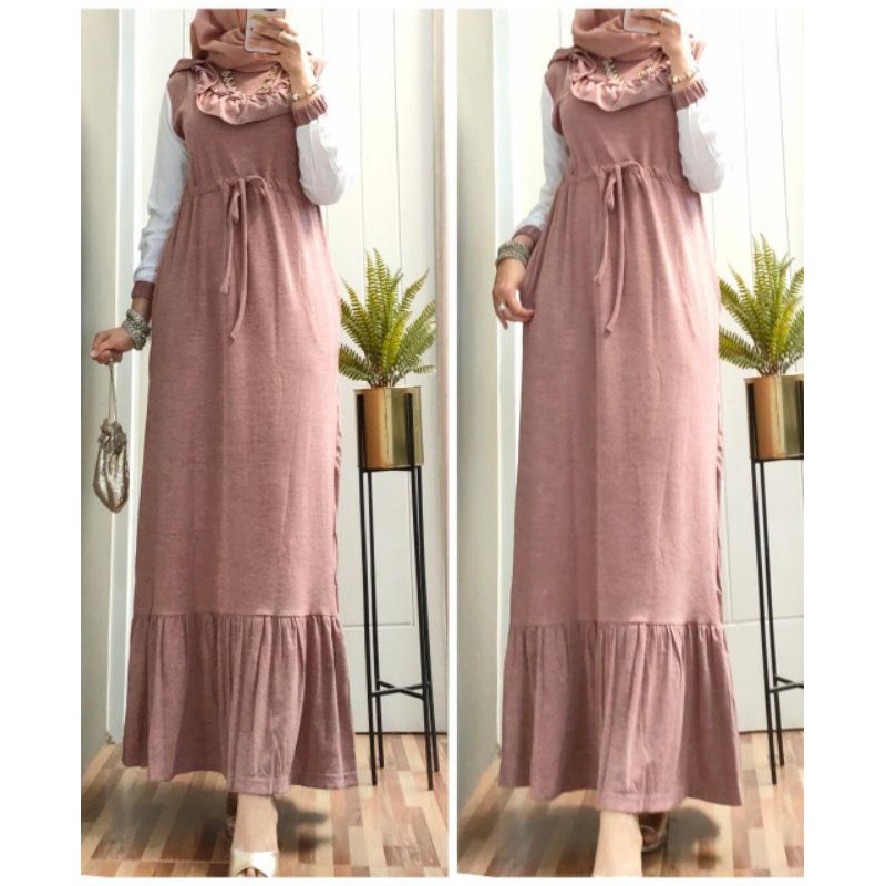 Maxi dress wanita bahan codoray slup import mix katun premium ukuran allsize ld 110-115