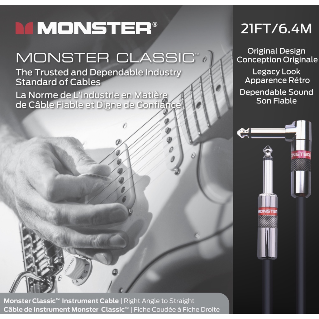 Monster® Prolink Monster Classic™ Instrument Cable 21 ft Right Angle to Straight