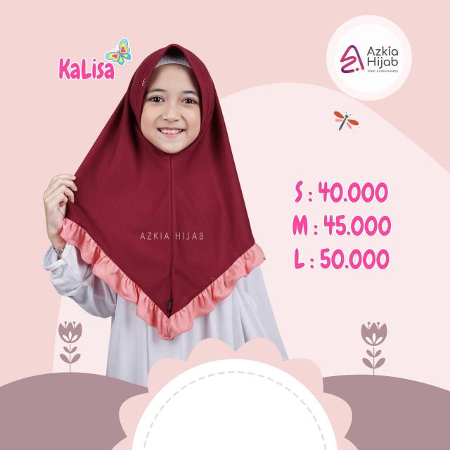 Kerudung Kalisa Jilbab Anak Usia TK SD SMP Murah | Azkia Hijab