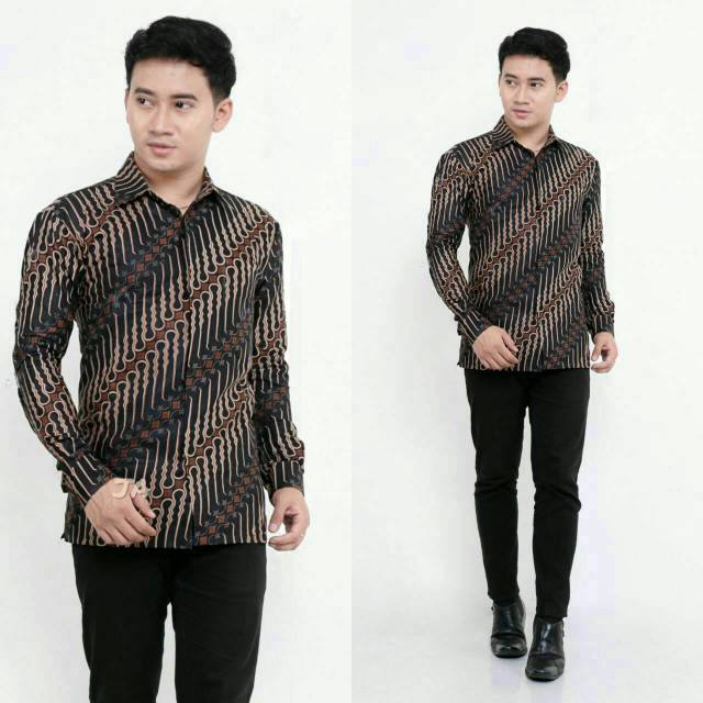 Kemeja Hem Lengan Panjang Batik Pria Modern Terfavorit Terkeren