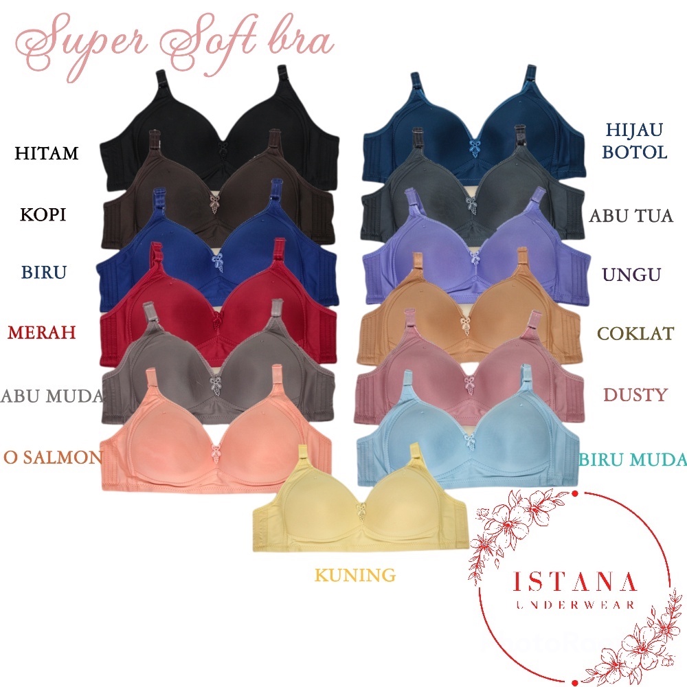 BRA Bh Sorex super soft 17239 tanpa kawat Cup besar| BRA sorex cup besar