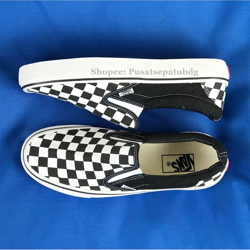 VANS SLIPON CHECKERBOARD BLACK WHITE DT