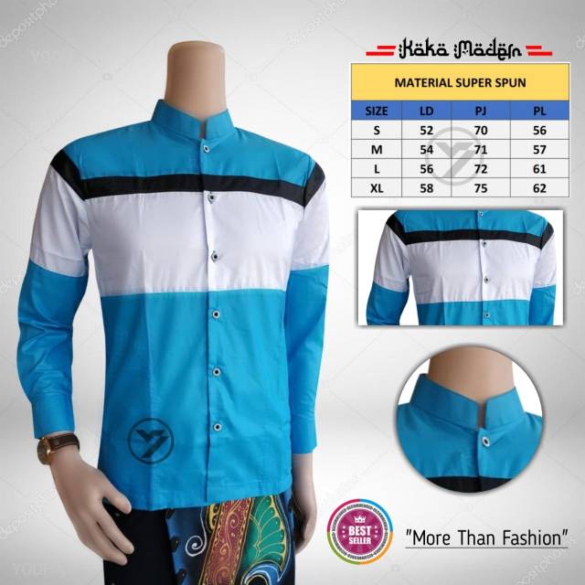 Baju koko muslim pria/ koko azzahir hafiz terlaris/ koko gus azmi  /koko santri/ kemeja koko terbaru